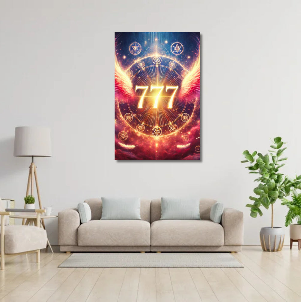Kanvas Tablo Dijital Baskı 777 Şans Tablosu Salon Duvar Tablosu