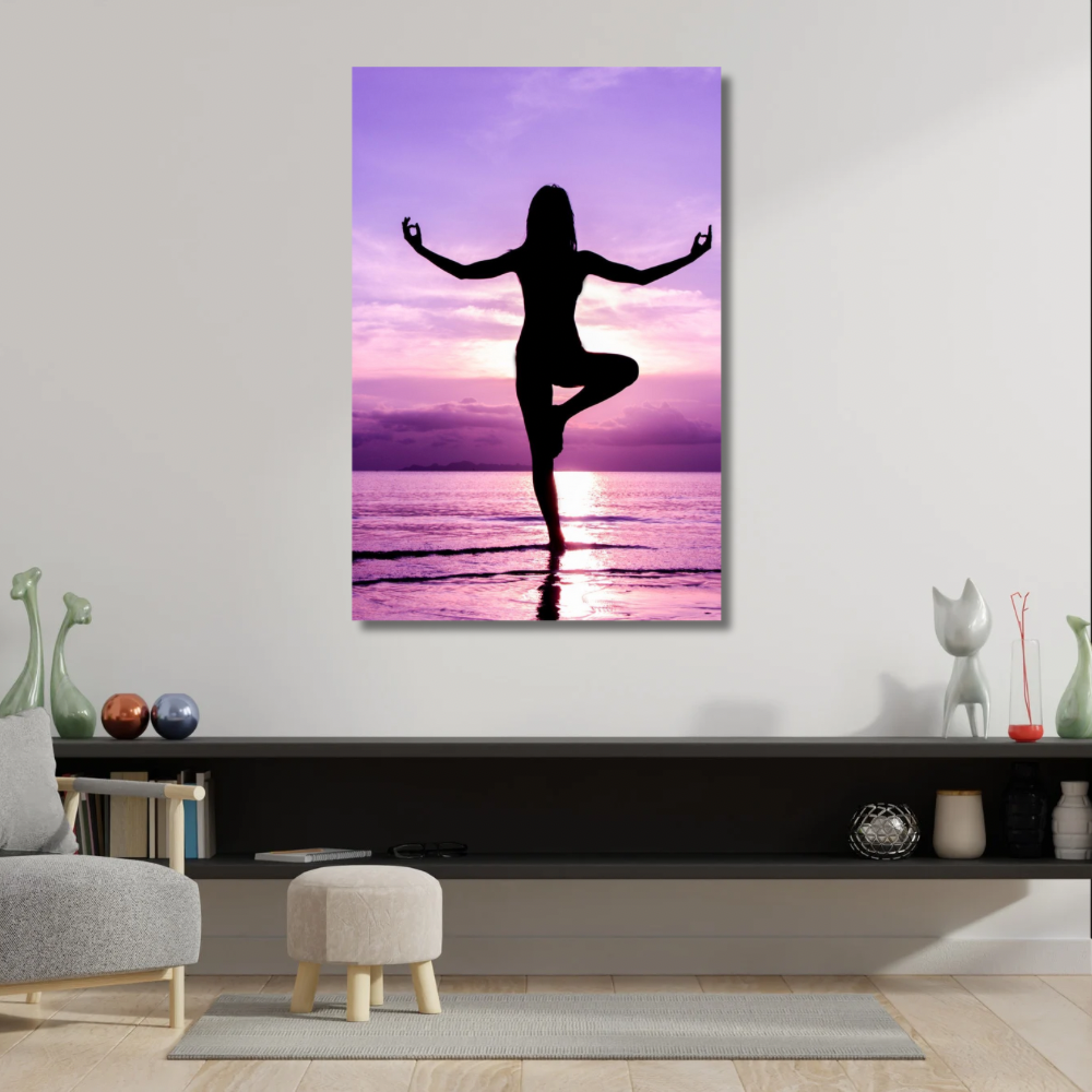 Kanvas Tablo Dijital Bask Yoga Temalı Salon Duvar Tablosu