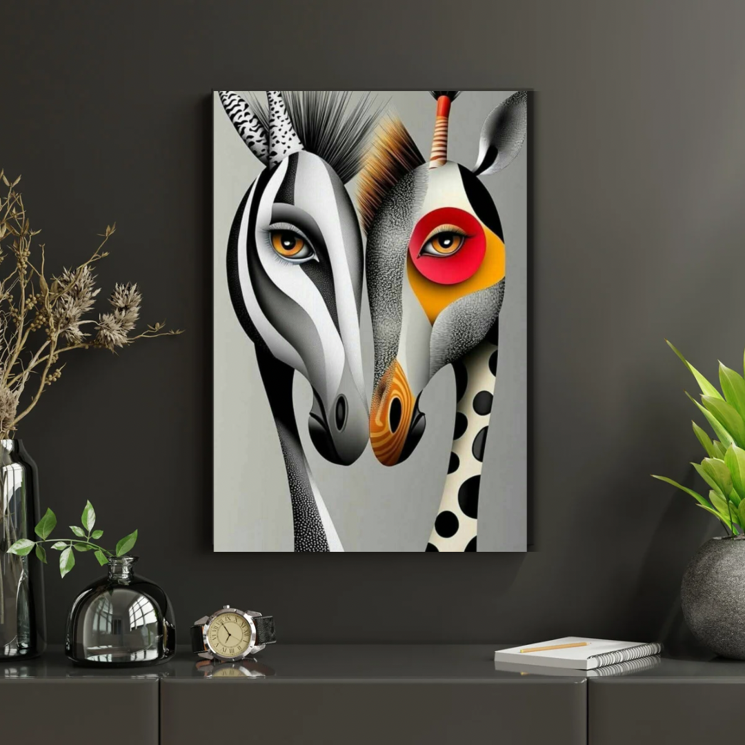 Kanvas Tablo Dijital Baskı Zebra Tablosu Salon Duvar Tablosu