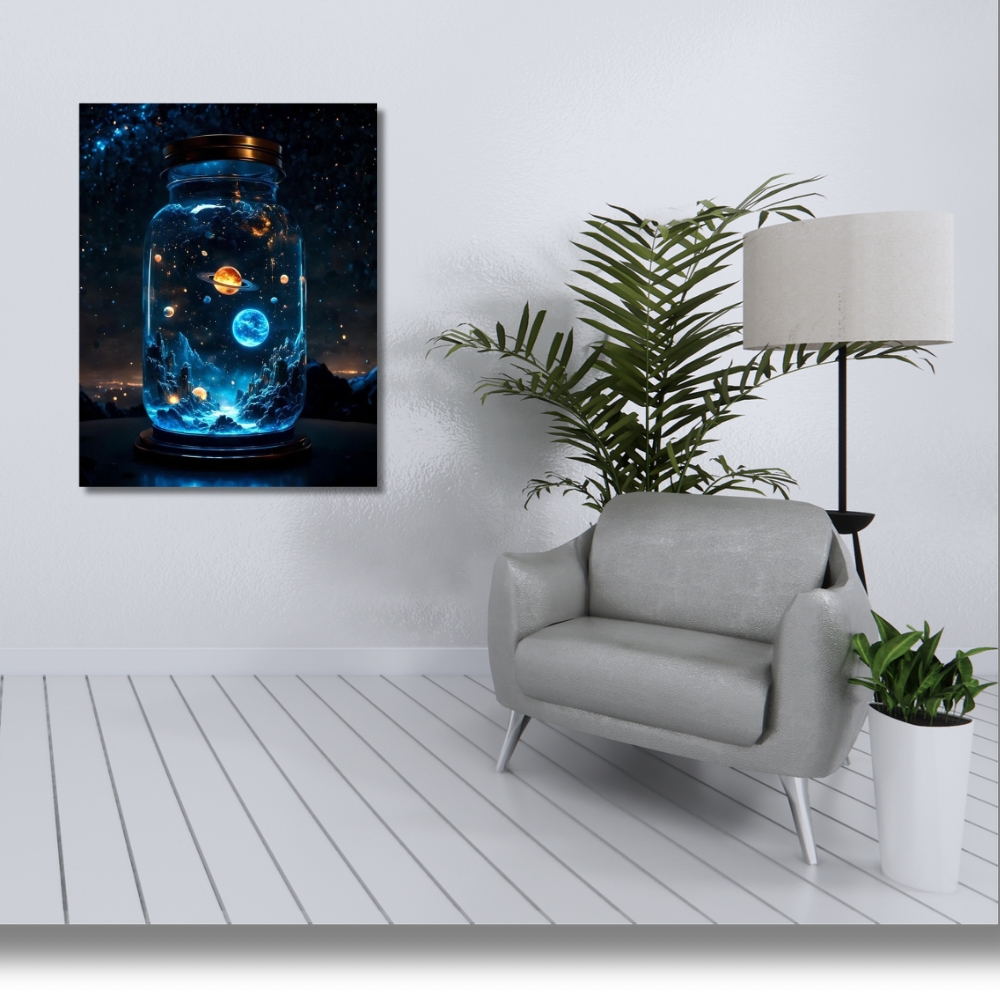 Kanvas Tablo Dijital Baskı Soyut Tema Astroloji Tablosu Salon Duvar Tablosu