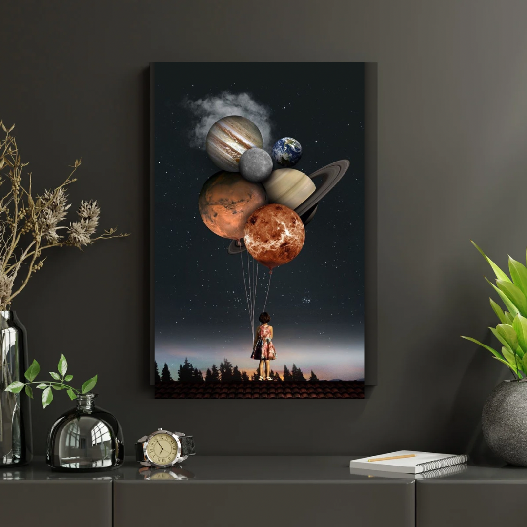 Kanvas Tablo Dijital Baskı Soyut Astroloji Tablosu Salon Duvar Tablosu