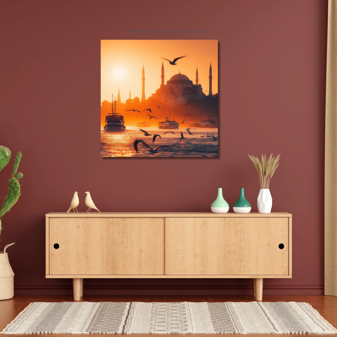 Kanvas Tablo Dijital Baskı Ayasofya Cami Tablosu Salon Duvar Tablosu