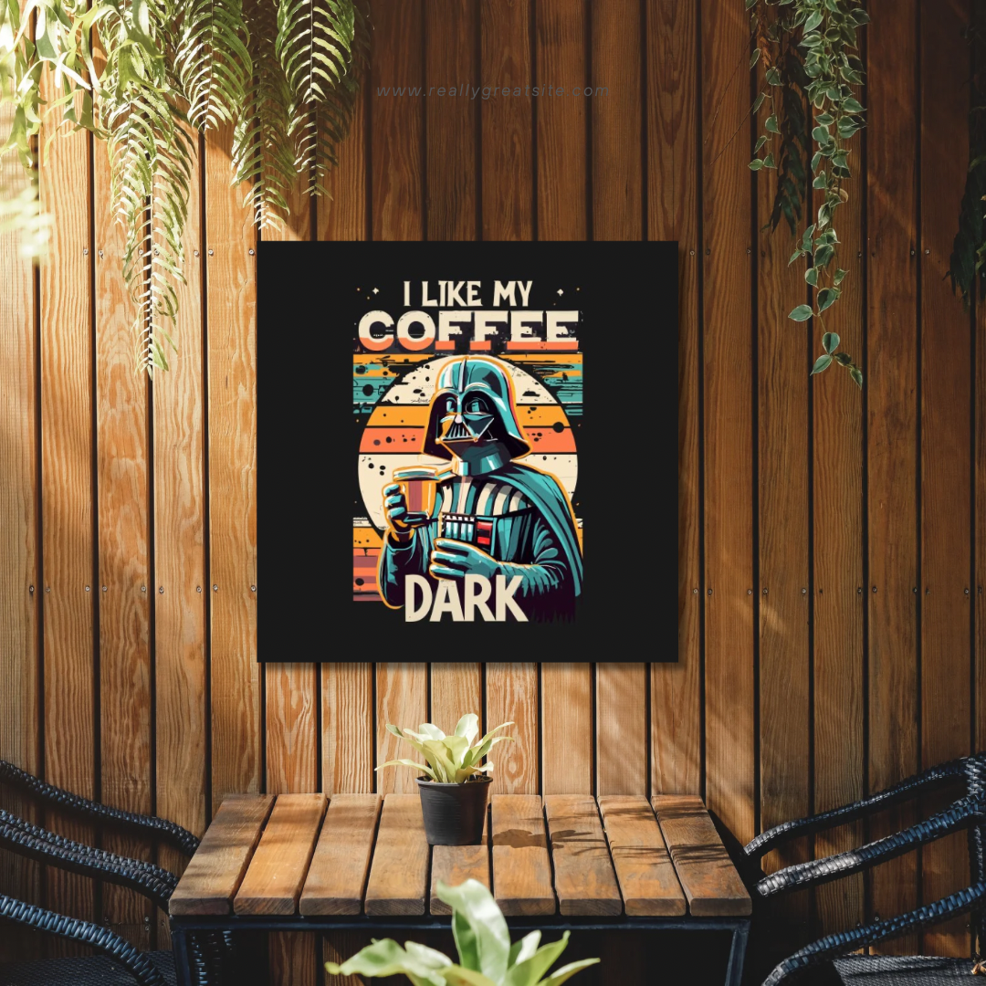 Kanvas Tablo Dijital Baskı Star Wars Coffee Temalı Tablosu Salon Duvar Tablosu