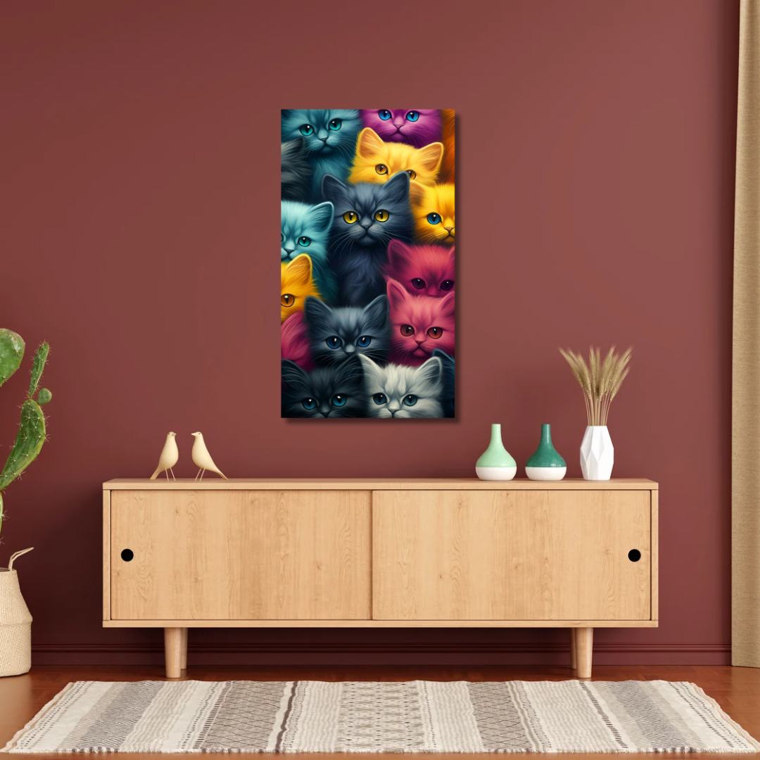 Kanvas Tablo Dijital Baskı Sevimli Kediler Kedi Tablosu Salon Duvar Tablosu