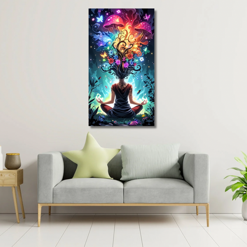Kanvas Tablo Dijital Bask Fantastik Yoga Temalı Salon Duvar Tablosu